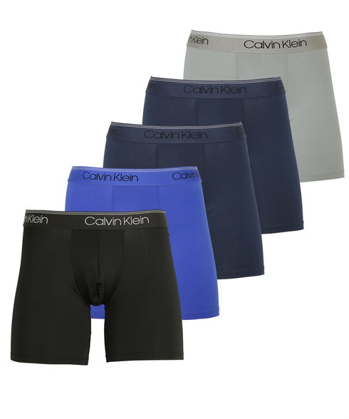 カルバンクライン Calvin Klein 【5枚セット】Micro Stretch メンズ ロングボクサーパンツ おしゃれ かっこいい 長め ブランド 無地 ロゴ ワンポイント OUTLET SALE_F